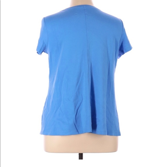 Isaac Mizrahi live 1X Pima cotton tshirt cornflower sky blue - Picture 2 of 2